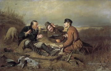 chasseurs au repos 1871 Peinture à l'huile